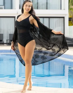 Beach-Kimono Leaf black*SugarShape Online