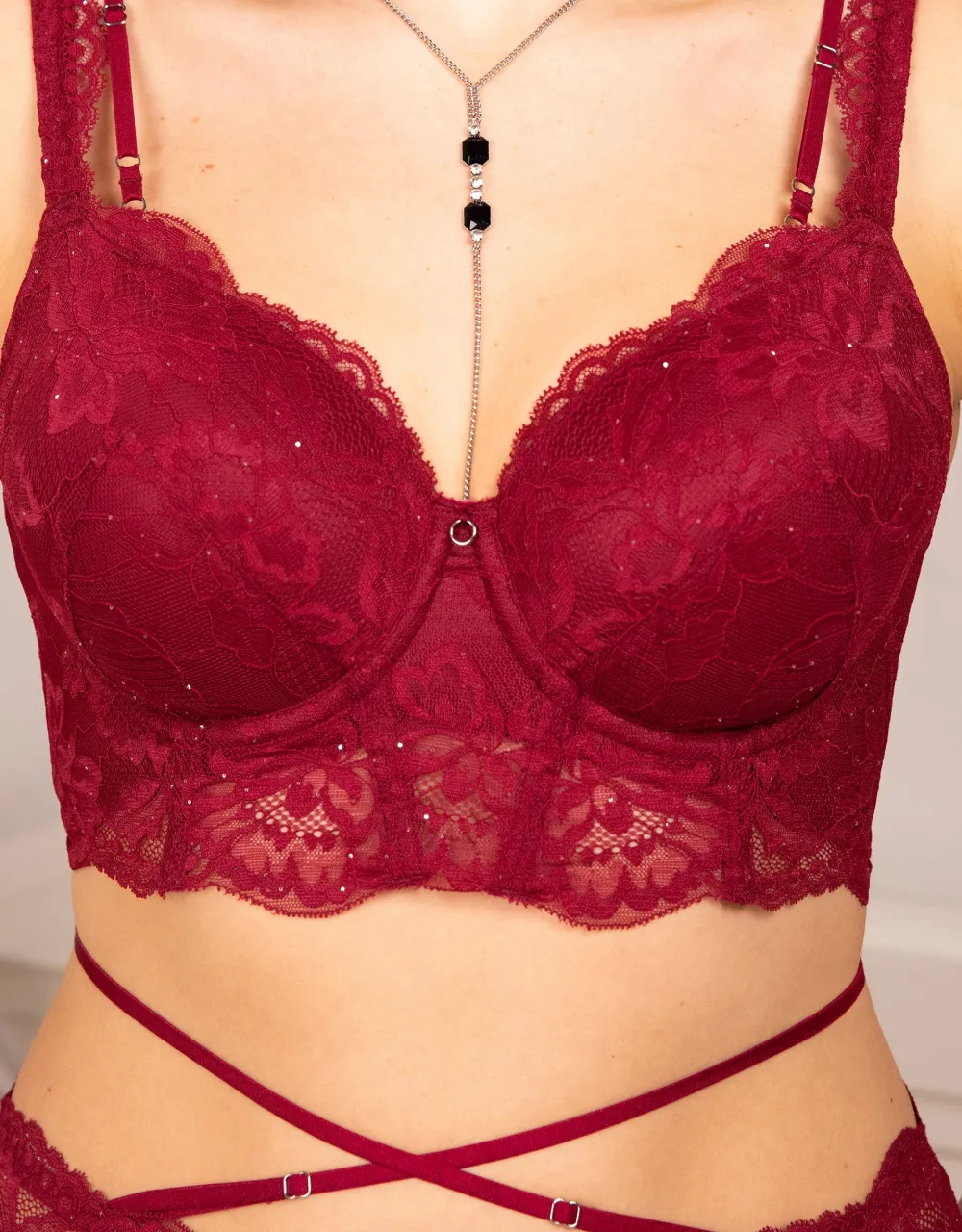 BH True Glam bordeaux + BH-Kette Jewel*SugarShape New