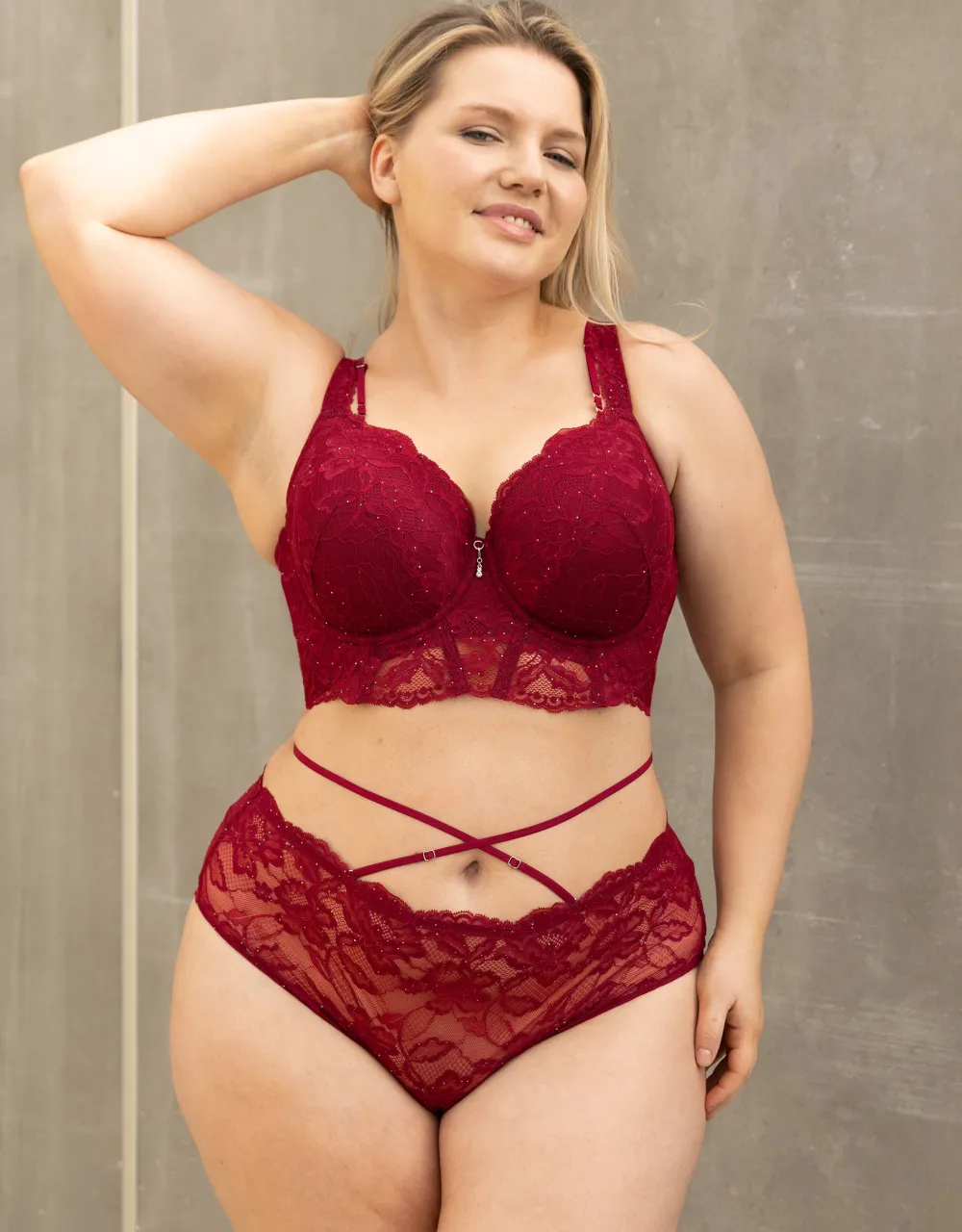 BH True Glam bordeaux + BH-Kette Jewel*SugarShape New