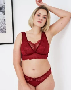 Brazilian-Slip Eliana Velvet burgundy*SugarShape New