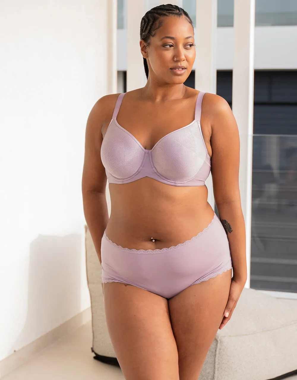 High-Panty-Set 2x Basic violetgrey*SugarShape Clearance