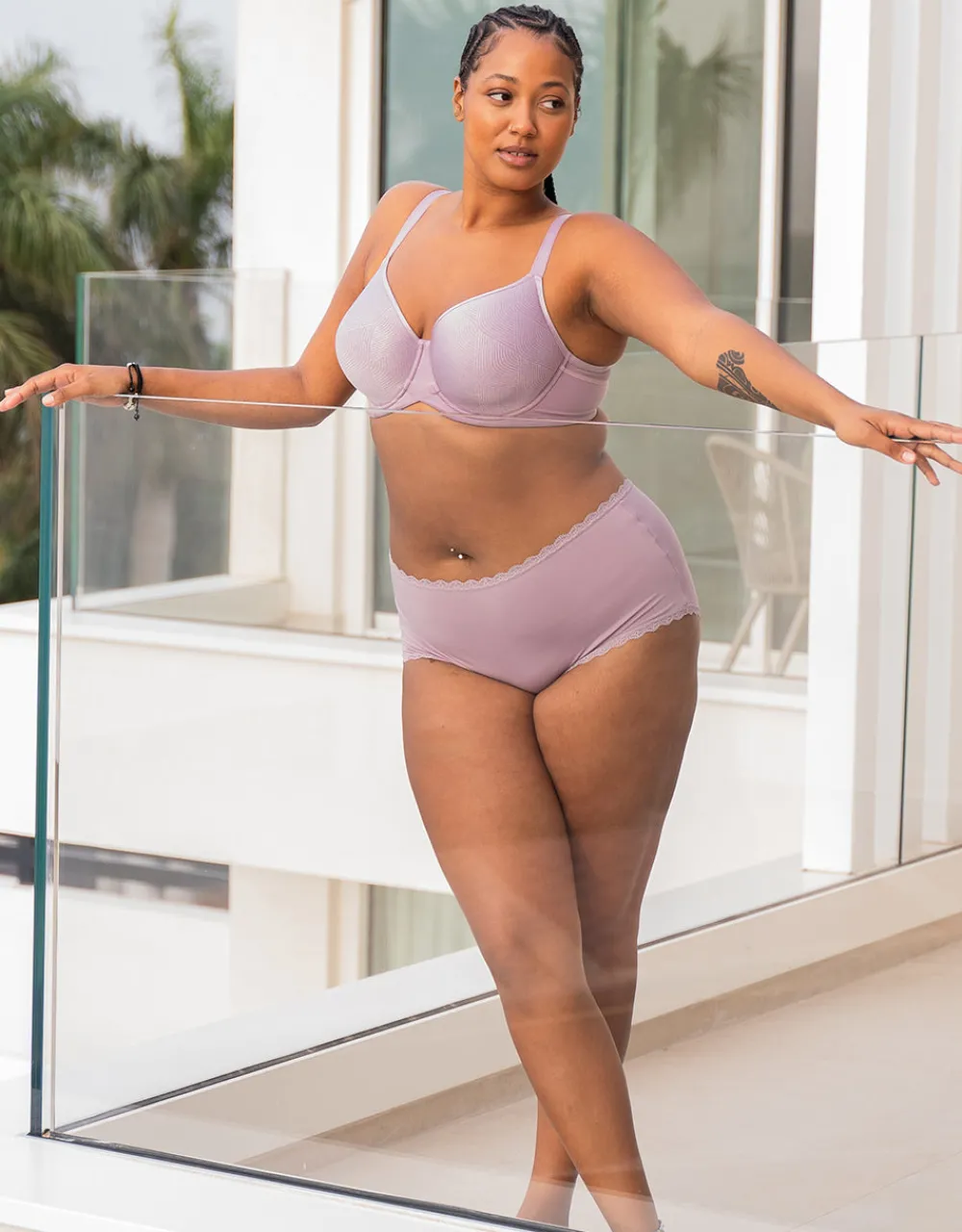 High-Panty-Set 2x Basic violetgrey*SugarShape Clearance