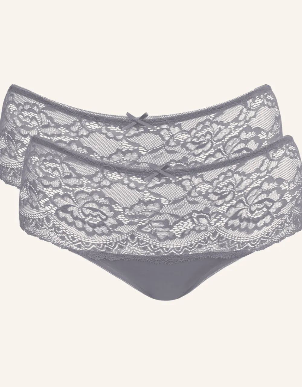 High-Panty-Set 2x Lace Basic grey*SugarShape Sale