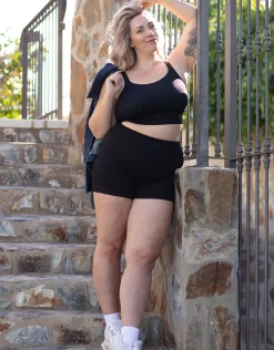 High-Waist-Shorts-Set 2x Freeda black*SugarShape