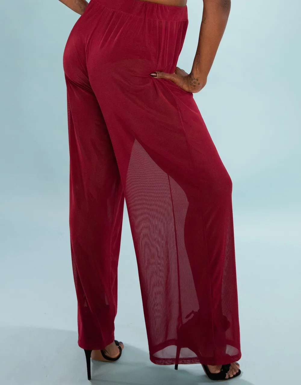 Hose Sheer transparent bordeaux*SugarShape Clearance