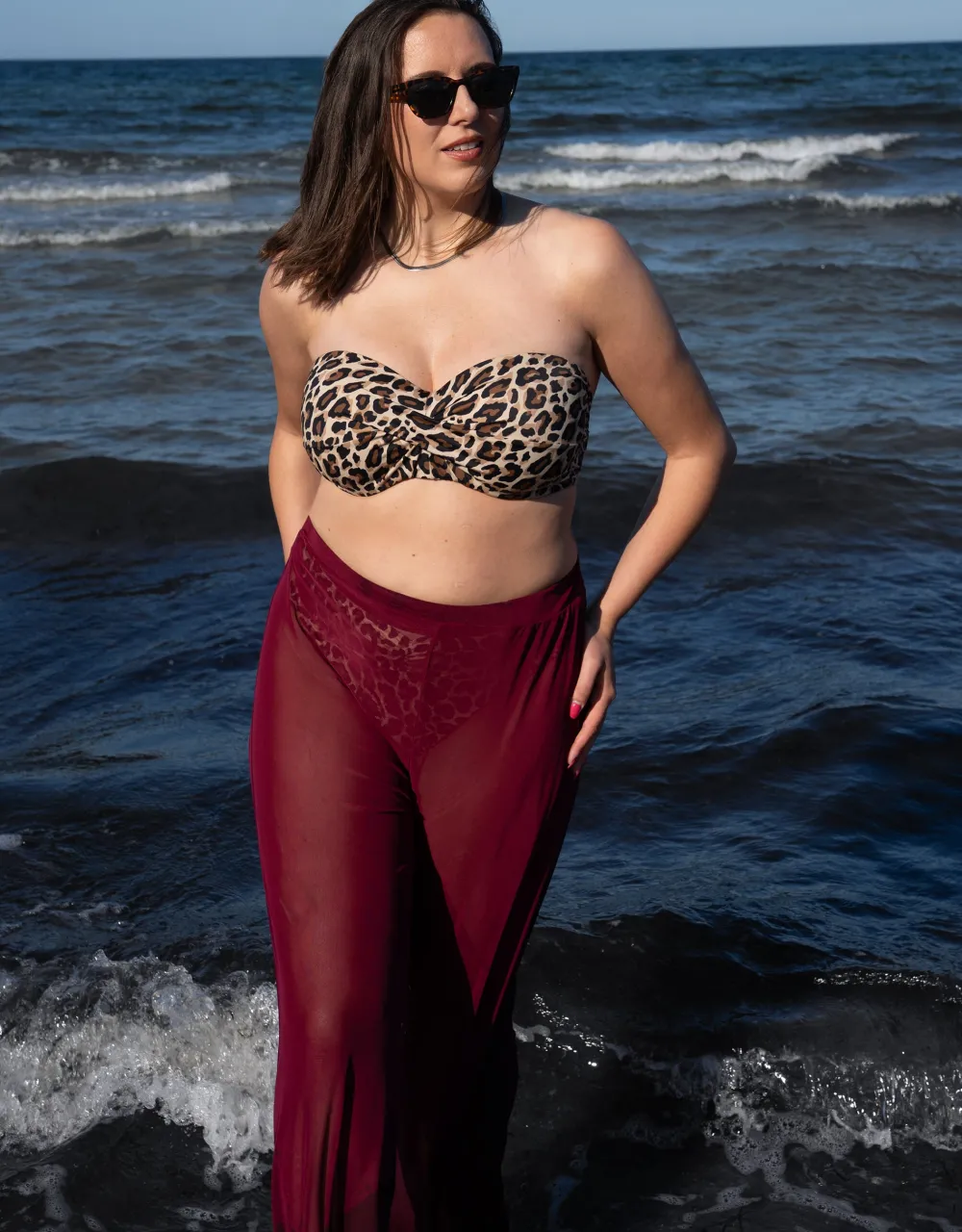 Hose Sheer transparent bordeaux*SugarShape Clearance