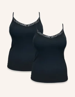 Top-Set 2x Cotton-Lace black*SugarShape Clearance