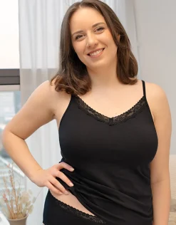 Top-Set 2x Cotton-Lace black*SugarShape Clearance